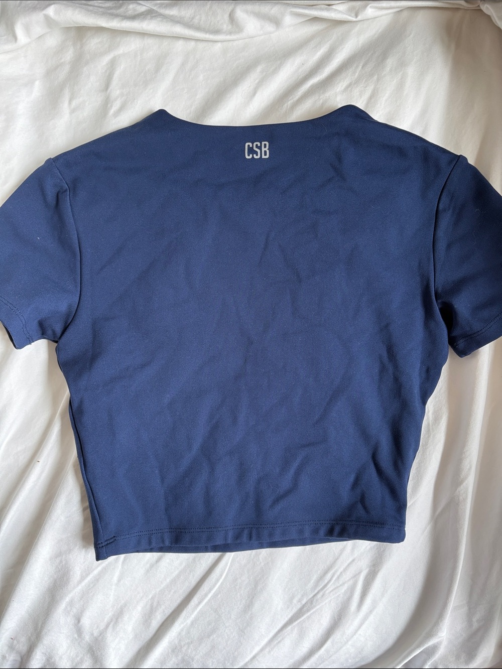 CSB Navy Cropped Tee with CSB Logo